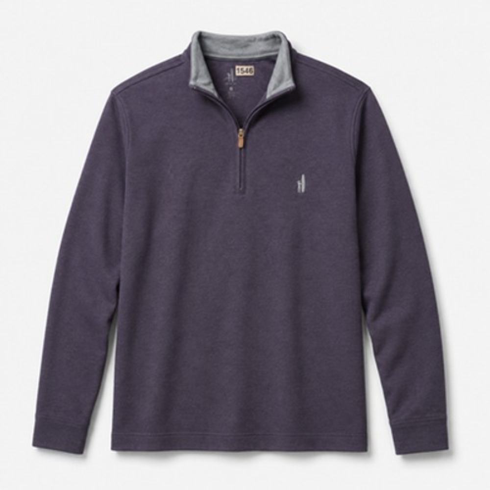 johnnie O Mens XL Blue Quarter Zip Mock Neck Cotton Knit Pullover Sweater - Picture 10 of 11
